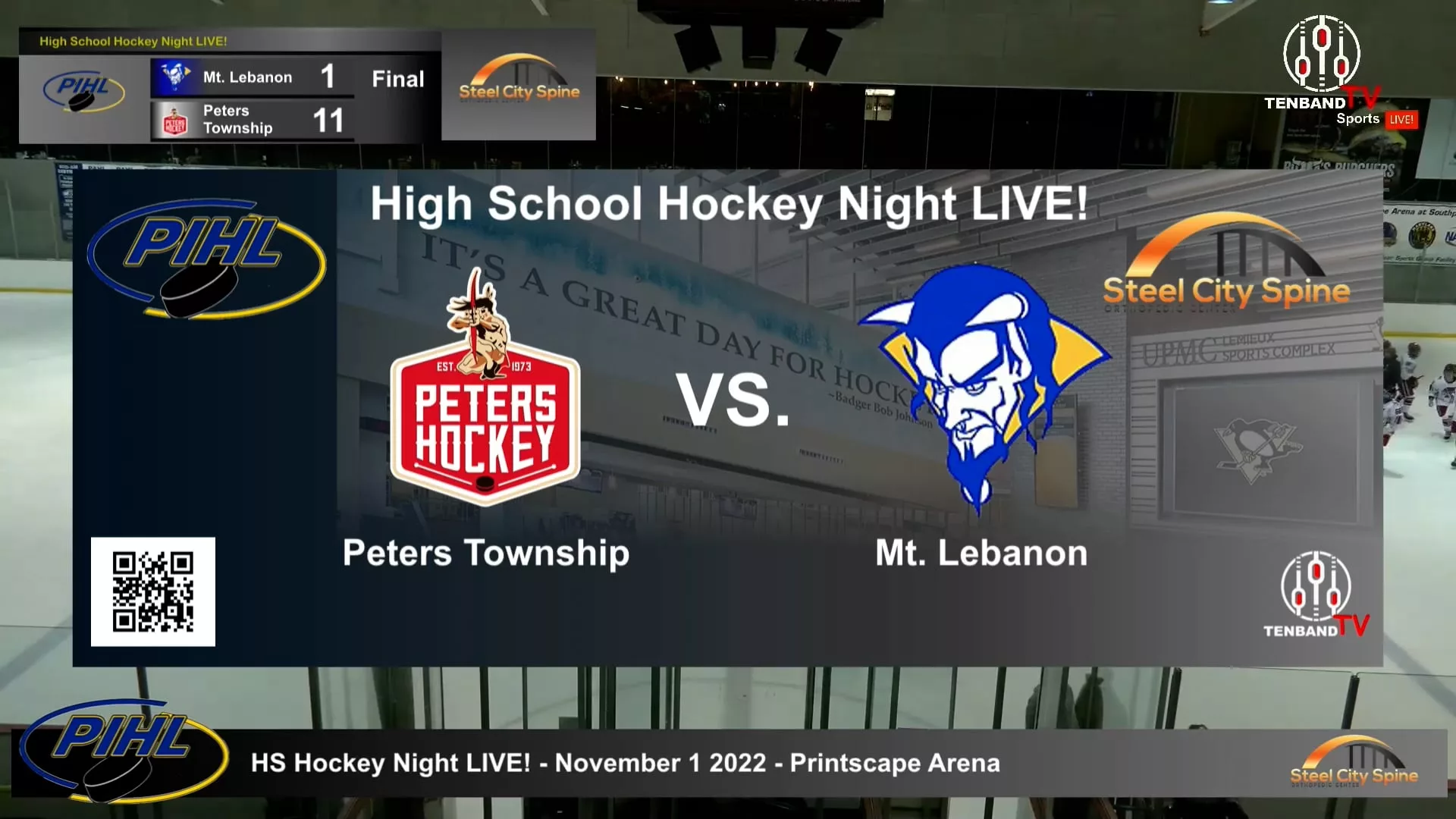 Peters Township vs. Mt. Lebanon Varsity – PIHL Hockey Night LIVE ...